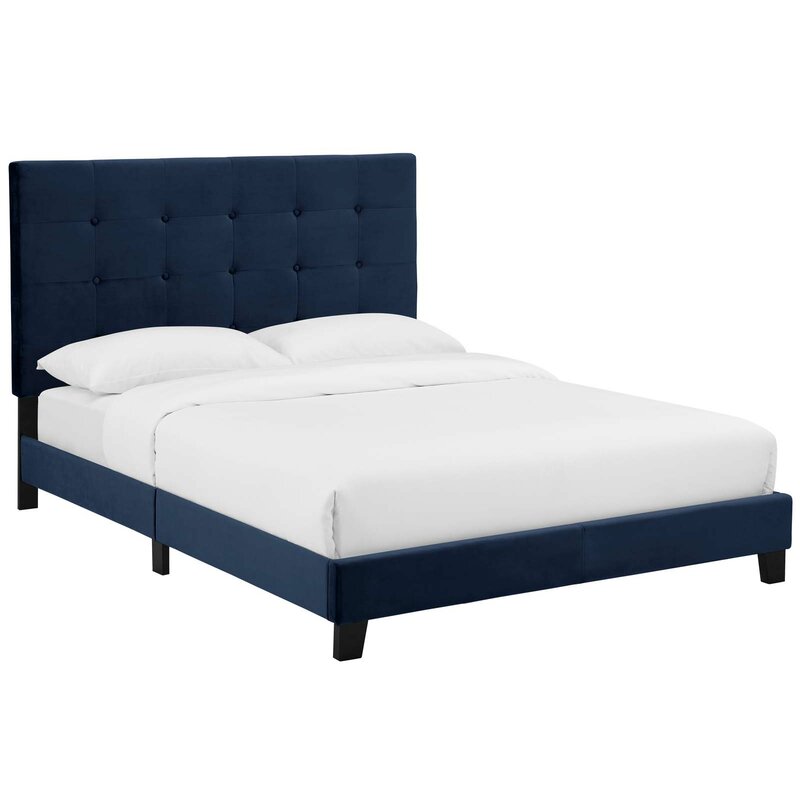 Chadwick tufted button upholstered shop platform bed